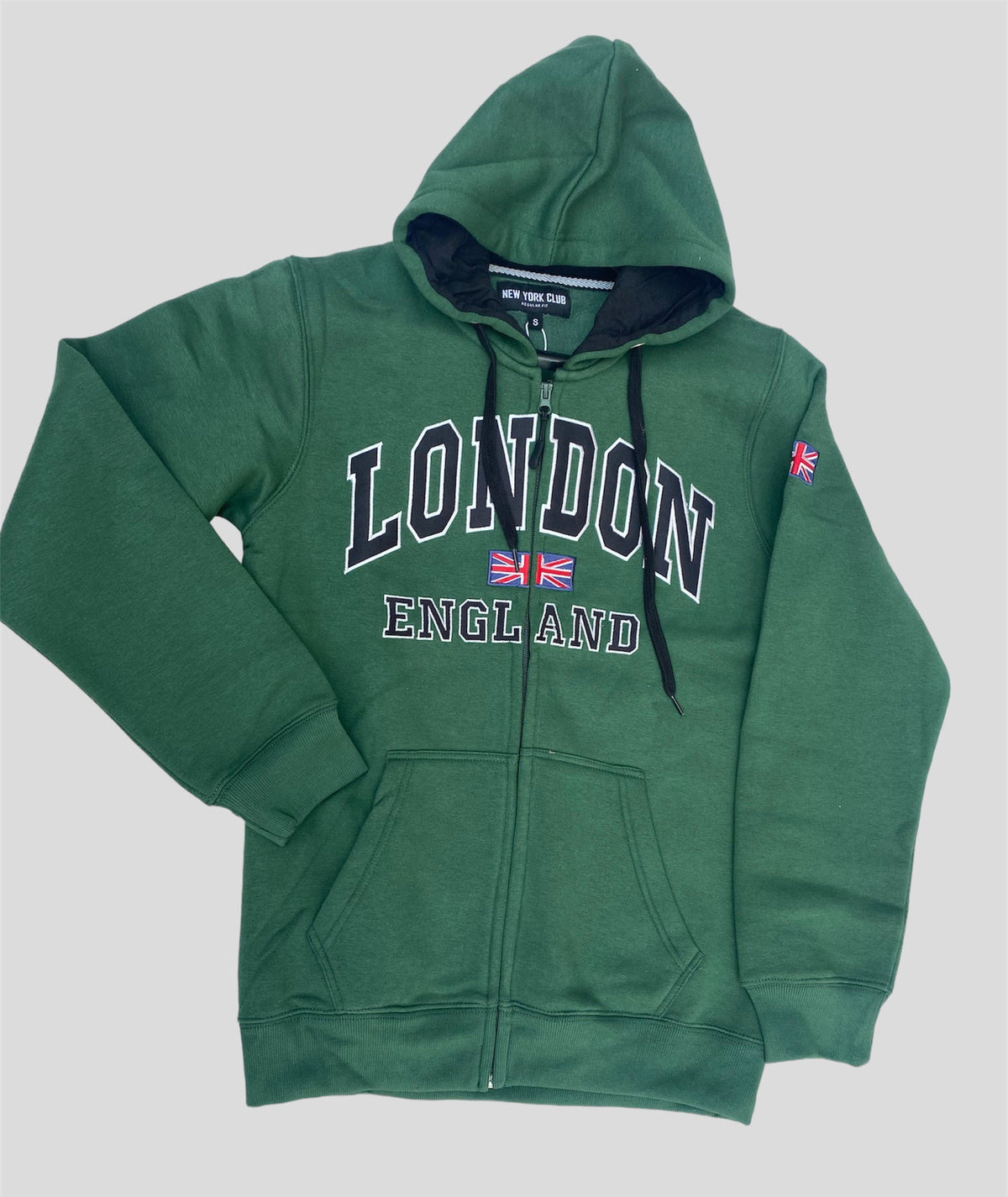 NewYorkClub zip up fleece hoodie green regularfit