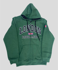 NewYorkClub zip up fleece hoodie green regularfit