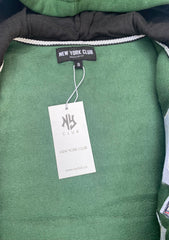 NewYorkClub zip up fleece hoodie green regularfit