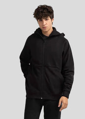 TEX Fleece Zip up light weight Hoodie- black