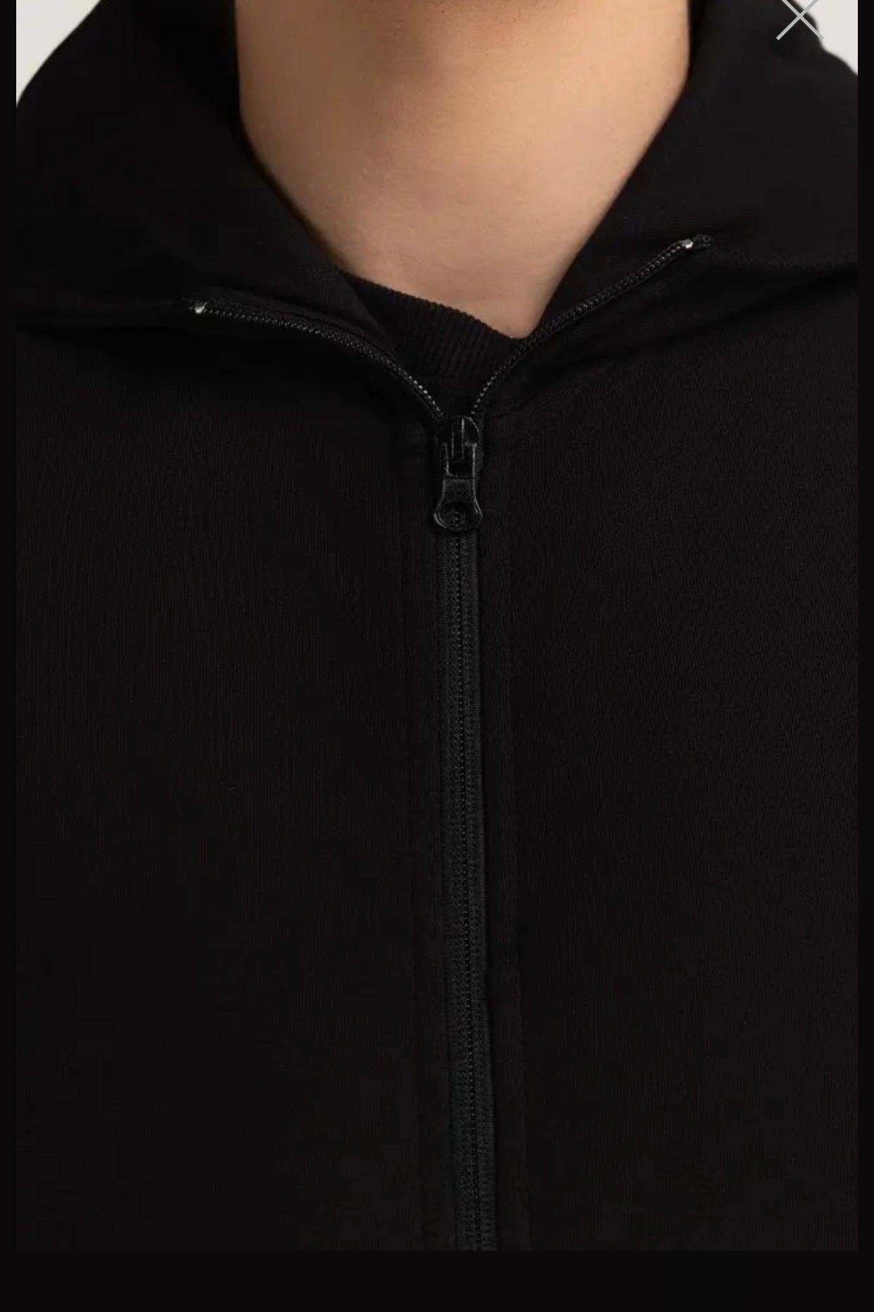 TEX Fleece Zip up light weight Hoodie- black