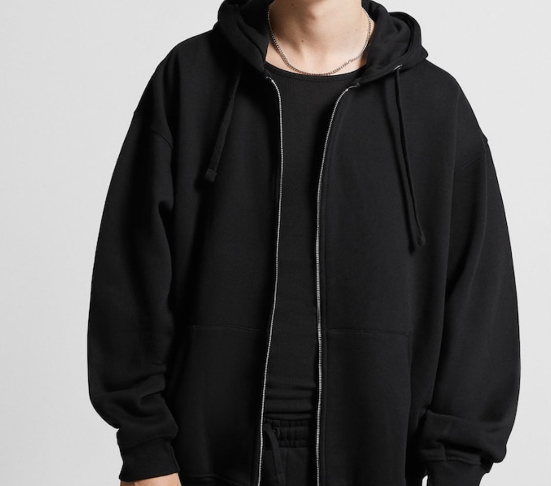 BoohooMan fleece zipper- black