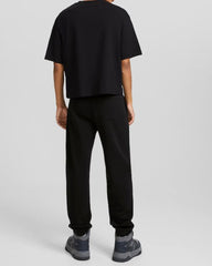 BERSHKA cargo jogger trousers-Black