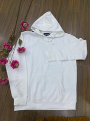 Bershka Fleece Hoodie-White