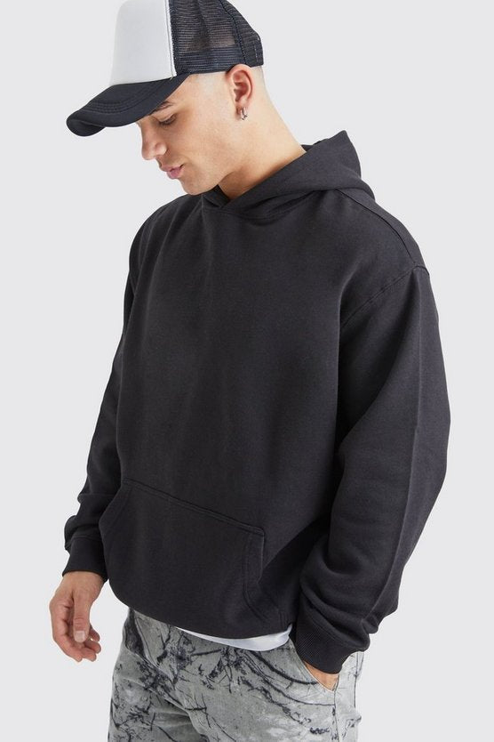 BERSHKA Hood-Fleece (Black)