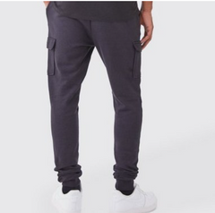 TEX plush jogger trousers with seams and pocket