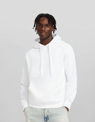 Bershka Fleece Hoodie-White